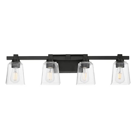 Maxim Lighting Cubos 4-Light Bath Vanity, Black 21384CLBK